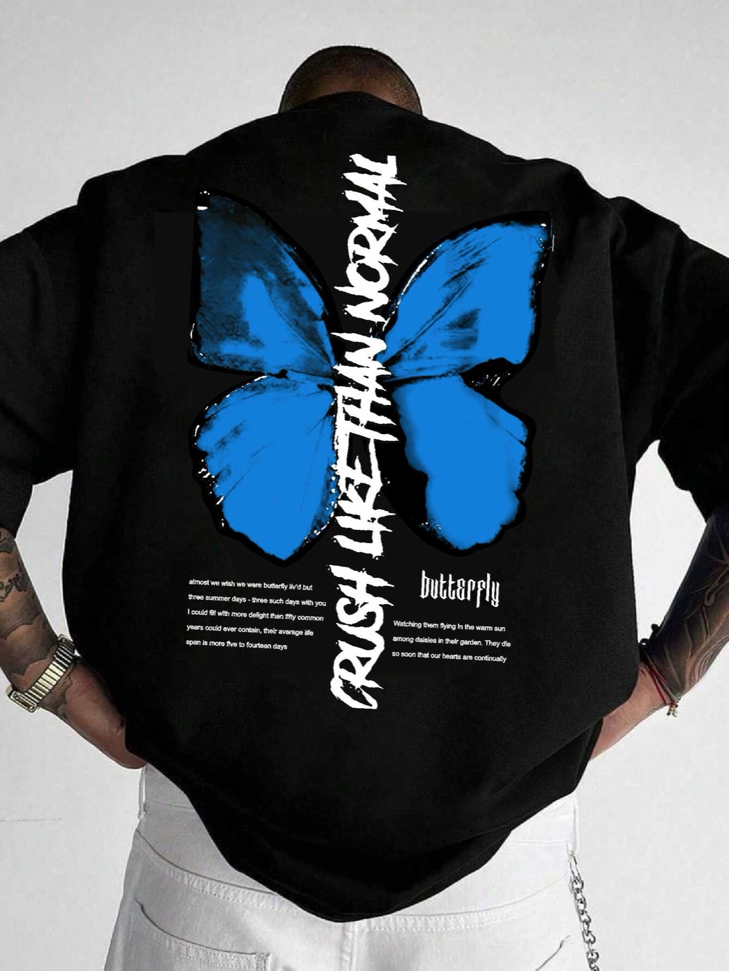 Butterfly Oversized Tee in Black